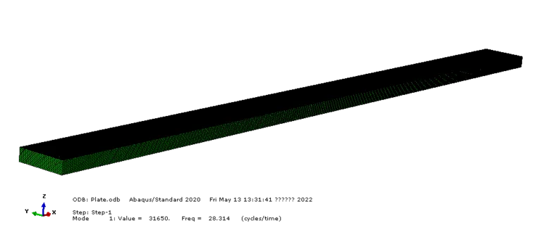 ABAQUS 小应变分析(例2) 各向异性复材层板的振型分析的图2