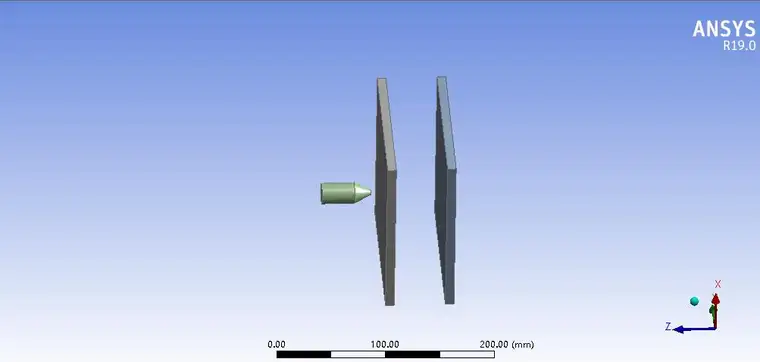 基于ANSYS WorkbehcnLS-DYNA和Explicit Dynamics侵彻分析子弹穿靶的图3
